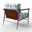 Chaise avec accoudoirs bleu Paisley-808787445