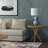 Glencoe Table Lamp Gray-Blue Ceramic Base with White Linen Drum Shade