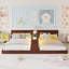 Structure de lit simple simple avec station de charge et de rangement, lit pour enfant convertible avec lumière, espresso-1100658189