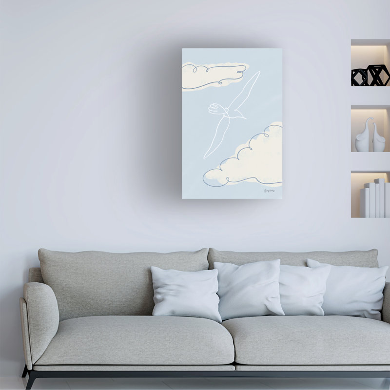 Art mural sur toile, "Becky Thorns Soaring Seagull I", H 24 po x l 16 po