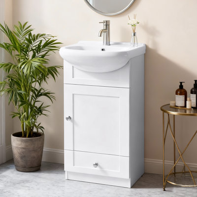 Ensemble de meuble-lavabo simple autoportant moderne de 18 po pour petits espaces