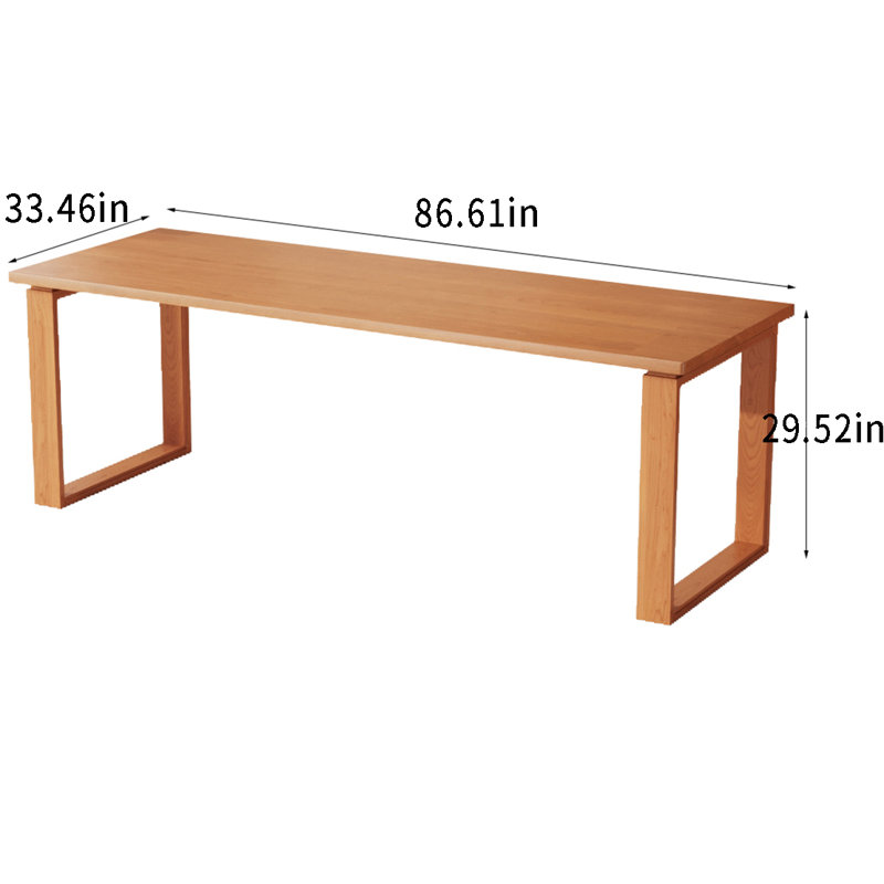 Rossella Cherry Solid Wood Dining Table, 33.46" W x 86.61" L