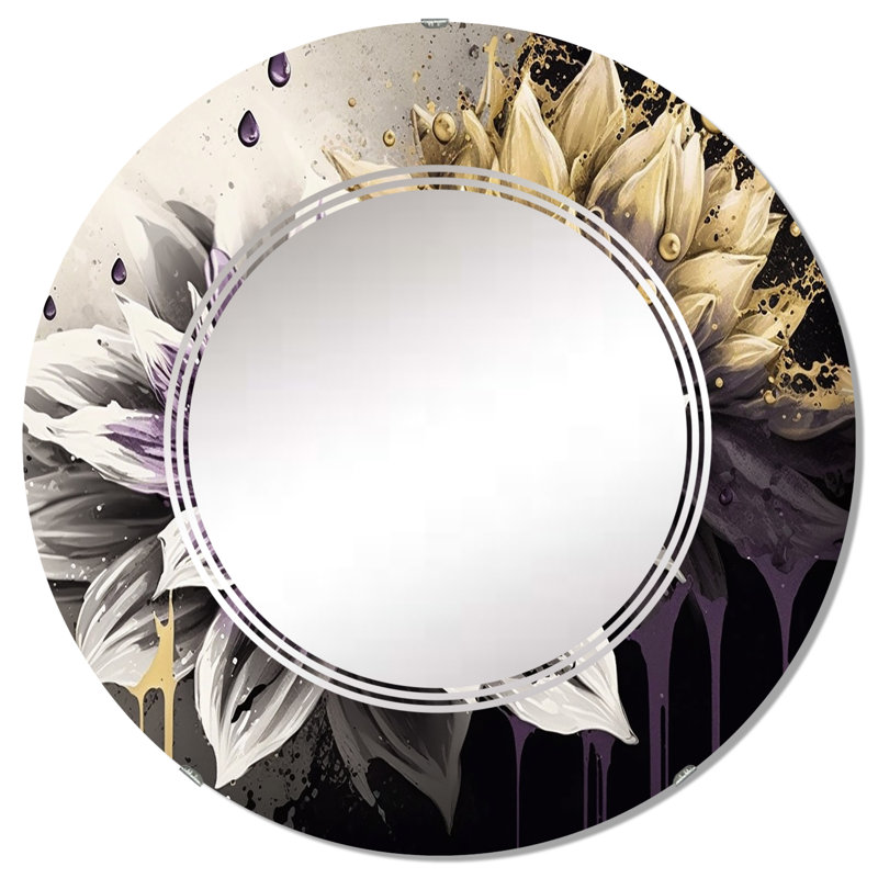 Miroir mural Panzino Dahlia Flower II, 32 po x 32 po