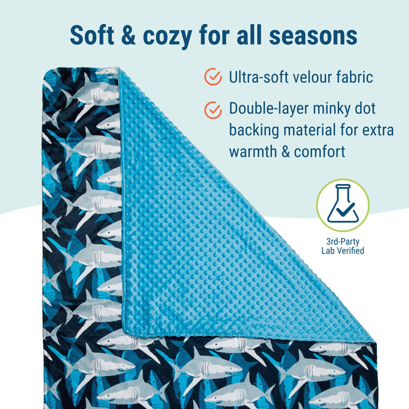 Jeté en peluche Wildkin - Confort doux et confortable, idéal pour les tout-petits, les voyages et les garderies - Requins