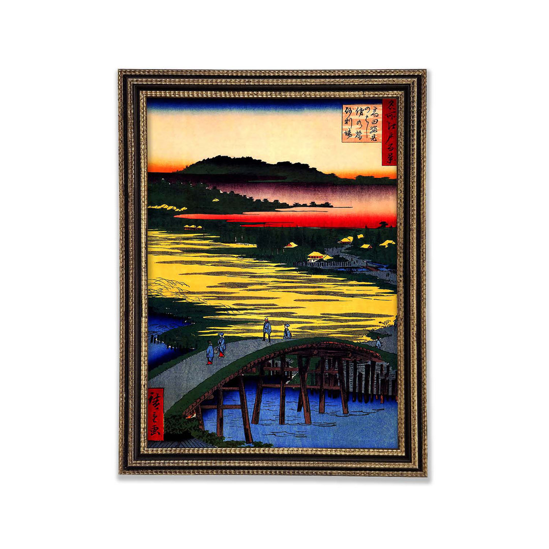 Gerahmtes Leinwandbild Hiroshige Sugatami Bridge