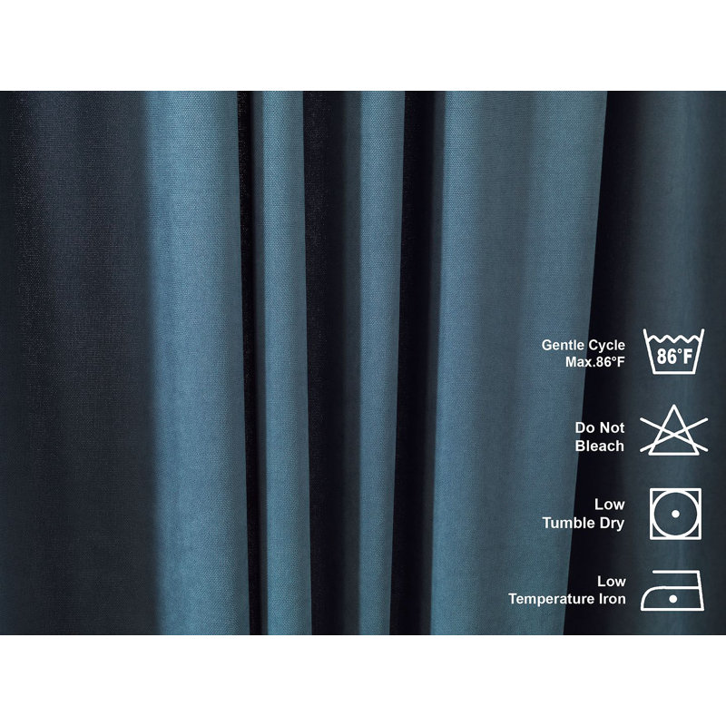 Triple Pinch Pleat Extra Long & Extra Width Decorative Single Curtain Panel, 190cm Width x 225cm Drop, Sky Blue