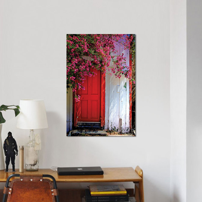 « red porte », reproduction de photo sur toile, H 12 po x l 8 po x P 0,75 po, Toile tendue, Pas de tapis