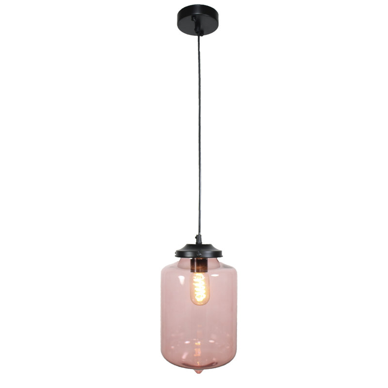 Rudloff 1 - Light Black Cylinder Pendant, Pink