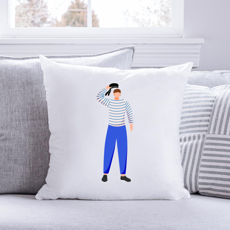 Nautical Sea Life_281 - Coussin décoratif avec coussin décoratif, H 14 po x l 14 po