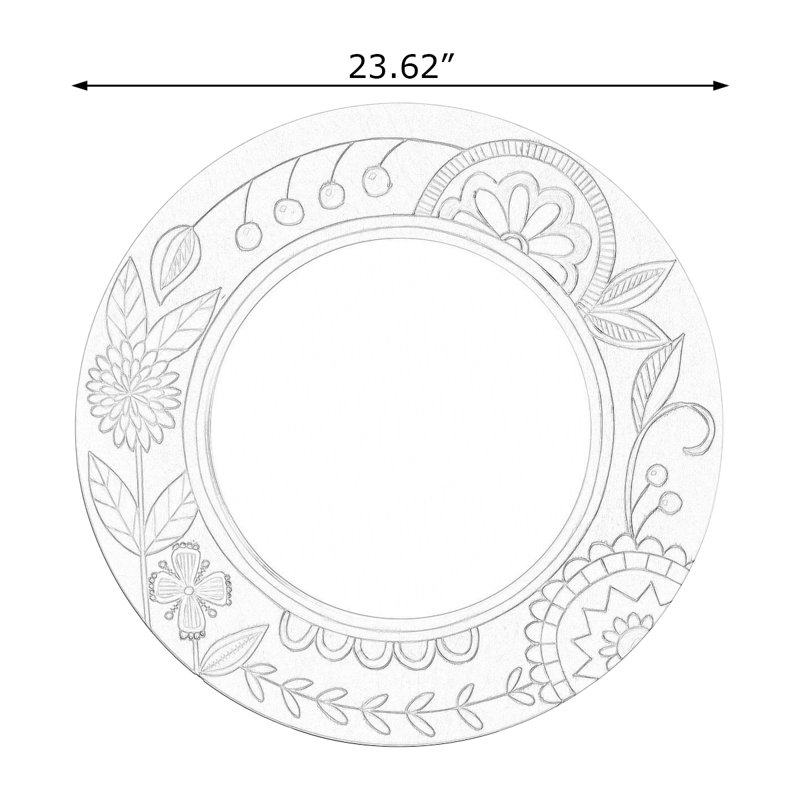 Miroir mural Roung, 23.62"W*23.62"H