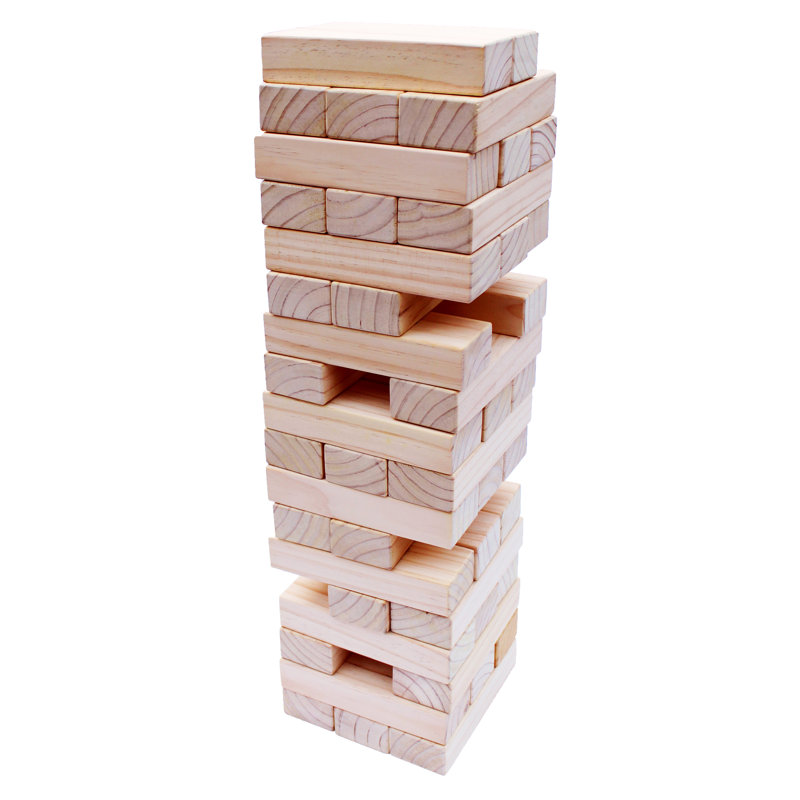 Ensemble de jeu de plaquettes en tour de verre 54 pièces, H 8 po x l 8 po x p 30 po, Brun
