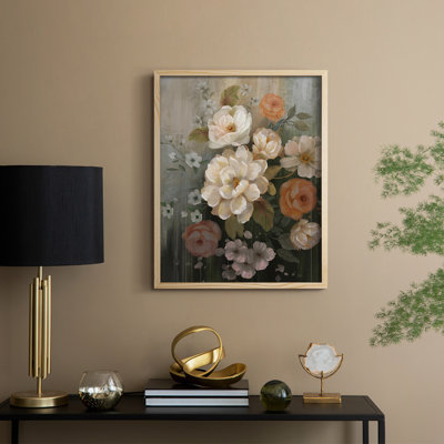 Moody Blooms Framed Print - Solid Wood