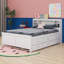 Lit plateforme avec tête de rangement Willavene, USB, lit gigogne simple et 3 tiroirs-696704696-716603529