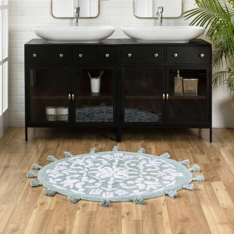 Tapis pour salle de bain Marquise, L 36 po x L 36 po, Arctique / blanc