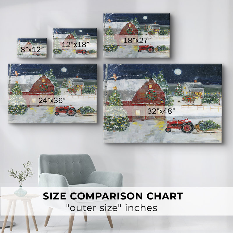 Art de Noël des Fêtes de Noël III - Toile tendue avec châssis -16e, H 12 po x l 18 po