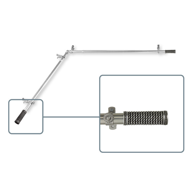Tringle à rideaux simple filetée Elyse, 28 po à 48 po, Nickel satiné
