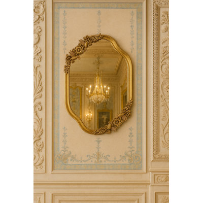 Miroir ovale en bois massif et manufacturé