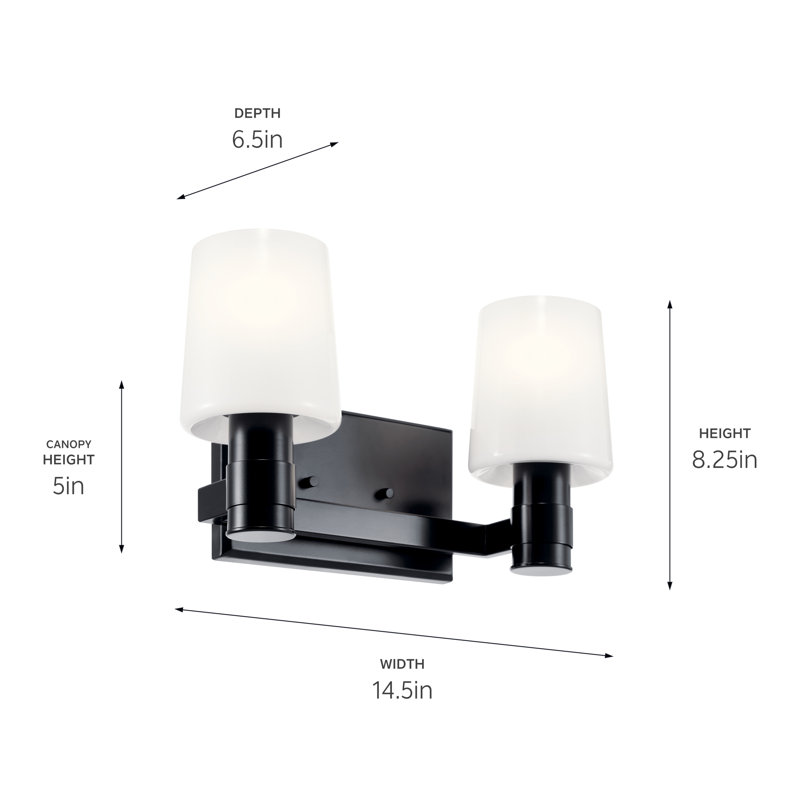 Éclairage pour meuble-lavabo 2 lumières Keison, Noir