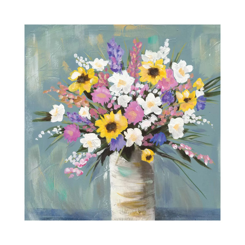 Mixed Pastel Bouquet I by Jade Reynolds - Wrapped Canvas Painting, 45.72 cm H x 45.72 cm W x 1.91 cm D