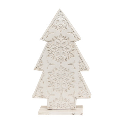 Snowflake Embossed Distressed Metal Christmas Tree