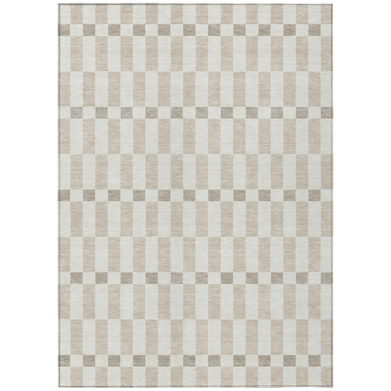 Machine Washable Indoor/Outdoor Chantille ACN2547 Geometric Rug, Ivory, 2'6" x 3'10"