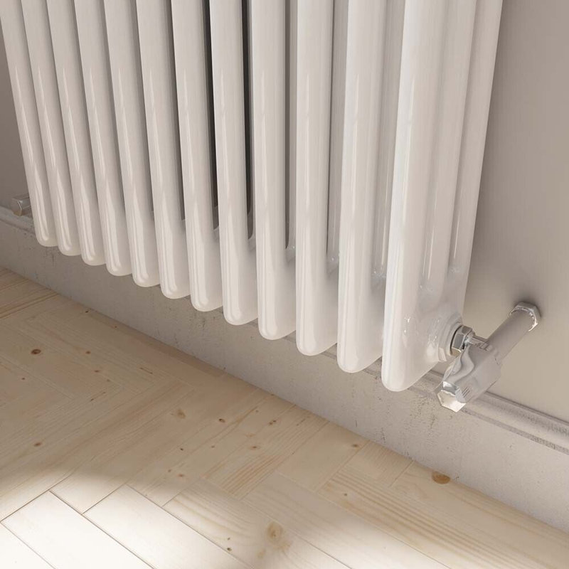 iBathUK Radiator + Angled Valve, White, 1800cm H x 560cm W x 100cm D, 3