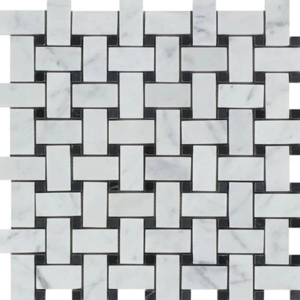Marble Basketweave Mosaic Wall & Floor Tile