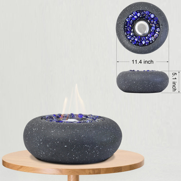 Greyhoo Stone Bio-Ethanol Outdoor Tabletop Fireplace