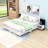 Modern Floating Platform Bed with LED Lighting and Built-in Nightstands-1331399182-1331399180
