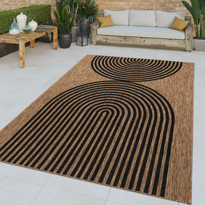 Josmine Flatweave Geometric Indoor / Outdoor Rug, Rectangle 2'8" x 4'11"