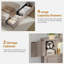 Cadre de lit de rangement simple Farmhouse avec tête de lit bibliothèque, lumières DEL, station de charge et 4 tiroirs, lit plateforme en bois, gris-2060004168-2062055373