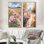 Pivoines le long du chemin de terre I - Collection d'art mural floral 2 panneaux