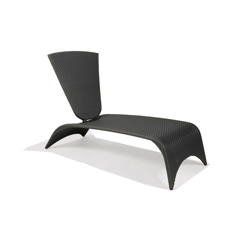 Malibu Nest Chaise Lounge with Folding Back, Slate