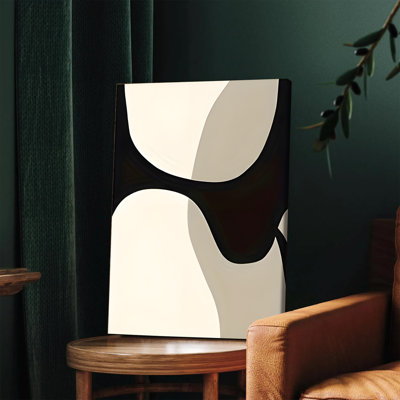 1 pièce, art mural encadré, art abstrait moderne sur toile avec lignes courbes noires et minimalistes, impression géométrique minimaliste pour le salon, la chambre à coucher, le bureau, la décoration intérieure, œuvre d'art contemporaine prête à être accrochée