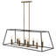 Burley Oak 8-Light Kitchen Island Linear Pendant-542117646