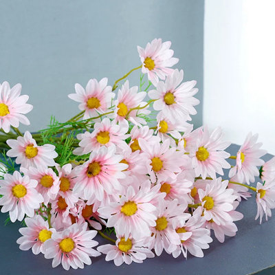20 Bundles Artificial Flowers  Artificial Daisy Flowers UV Resistant Outdoor Fake Wildflowers with Stems Faux Greenery Shrubs Plants Arrangements for Wedding Decoration Home Garden Decoration