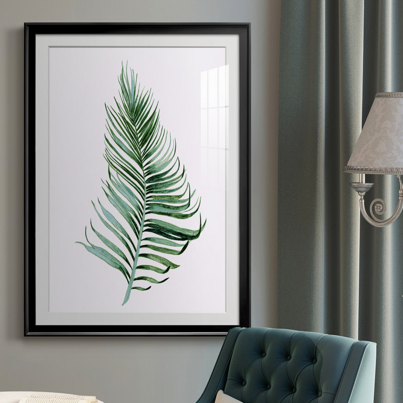 Sage Frond II - peinture encadrée, H 30,5 po x l 42,5 po x P 1,5 po, Noir