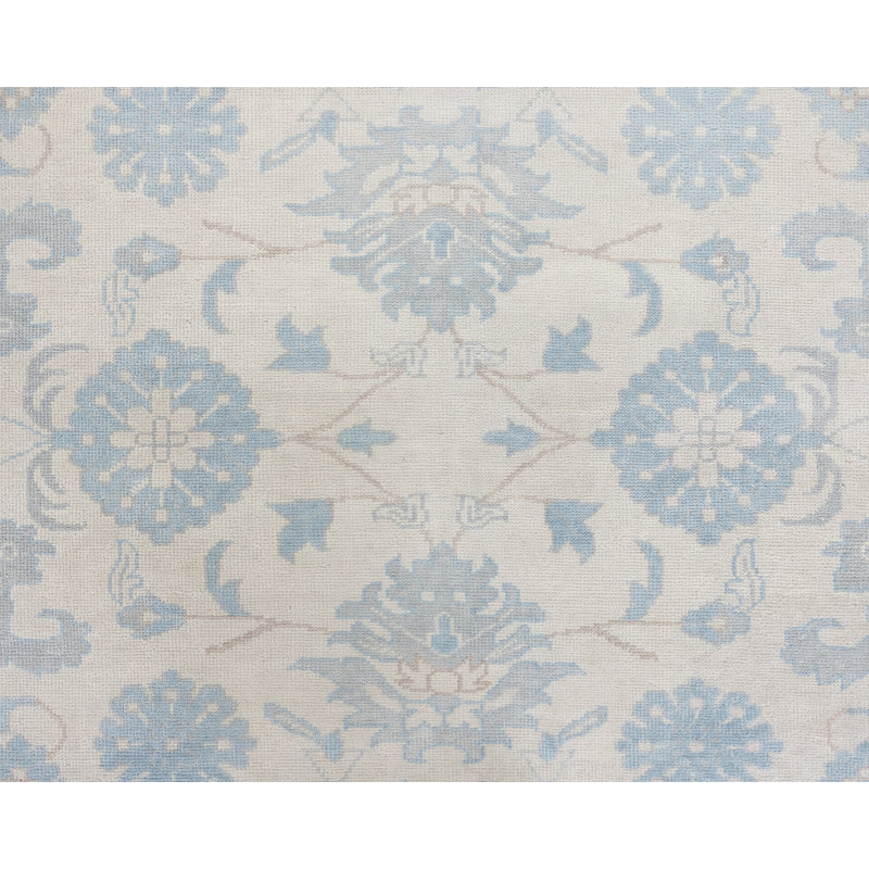 Estelle Hand Knotted Wool Floral Area Rug, Runner 3' x 12'