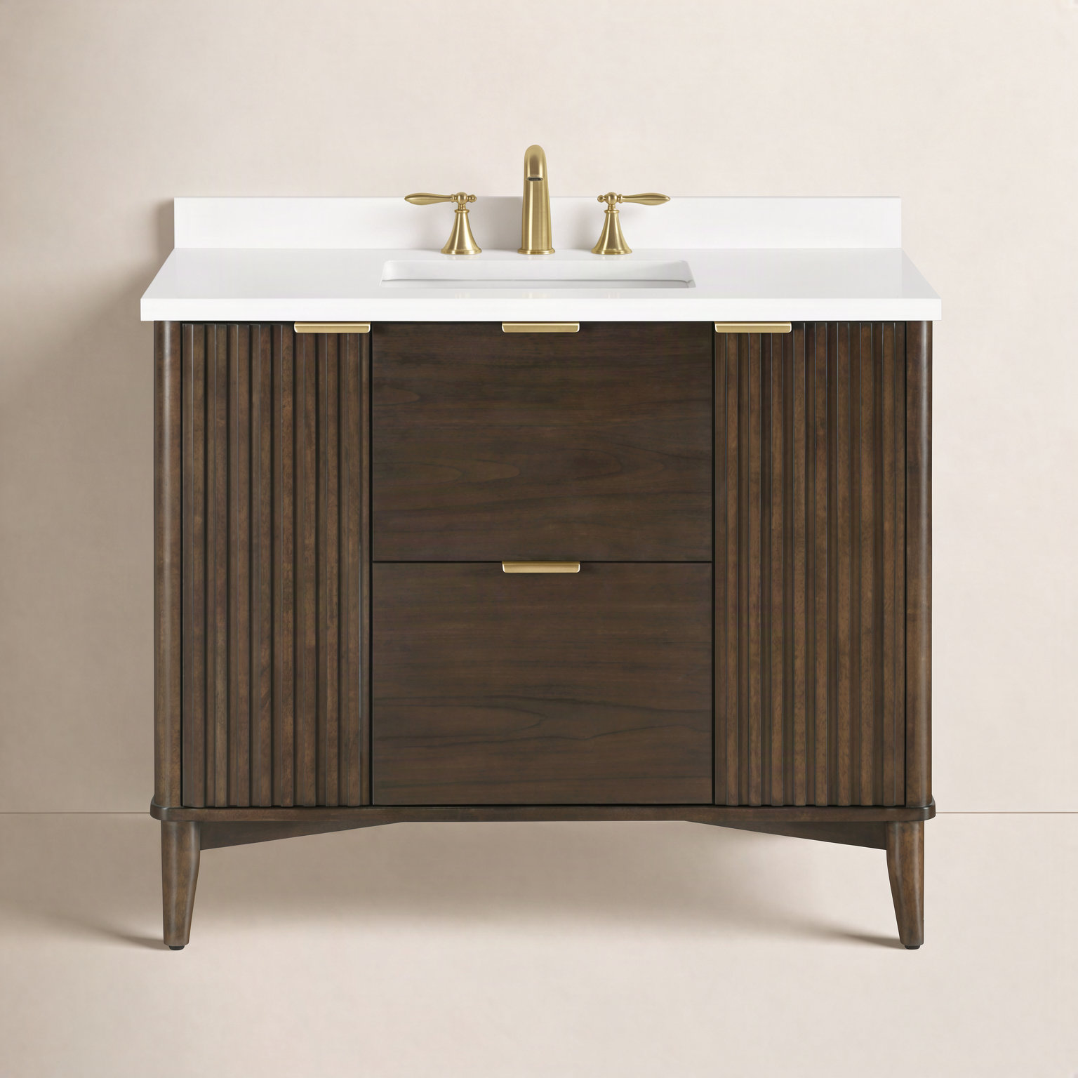 Gabi 42" Single Bathroom Vanity, Dark Walnut