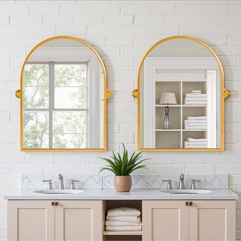 Miroir mural Avais, 31" x 24", Gold