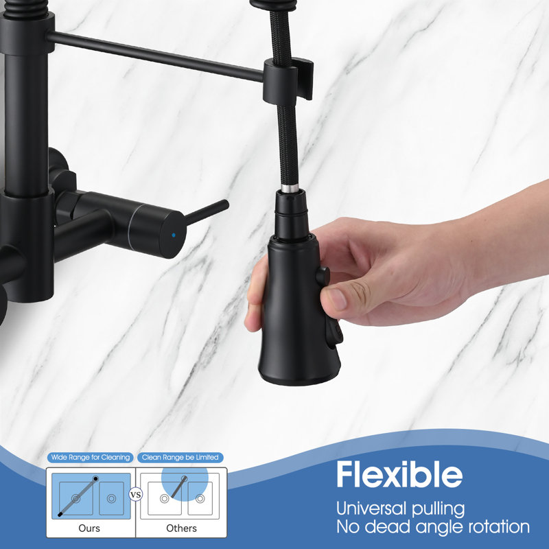 Rainlex Pull Down Kitchen Faucet, Matte Black