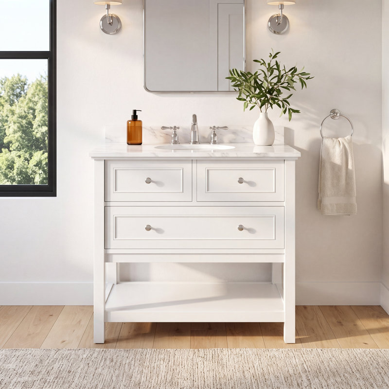 Voss 36" Single Bathroom Vanity Set, White