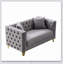 Canapé Chesterfield en velours 2 places avec siège profond, capitonnage à boutons et garniture cloutée pour une élégance moderne-669701228