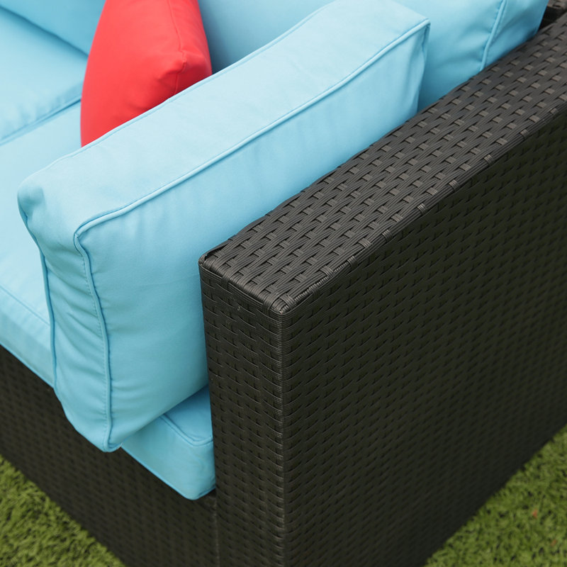 Canapé modulaire d'extérieur de 78,71 po de largeur avec coussins