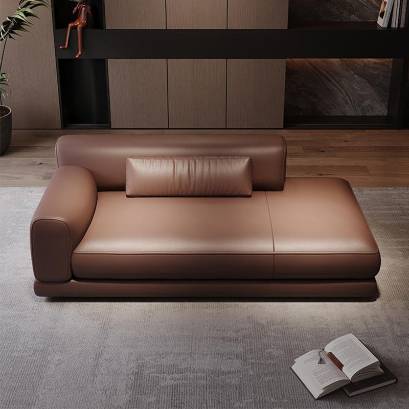 Chaise longue moderne, confortable et simple, Café, Orienté à gauche (vu de face)