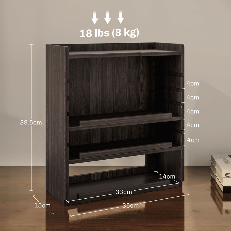 Ezichi Manufactured Wood Desk Organiser, Dark Brown