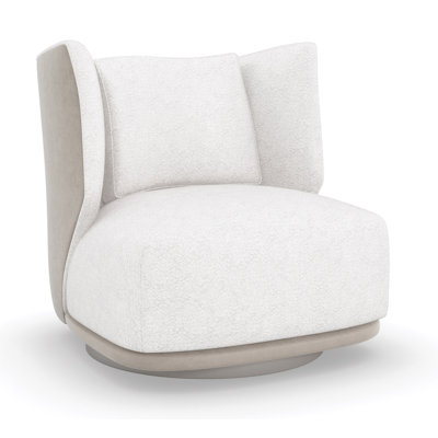 Seville 32" W Polyester Swivel Wingback Chair