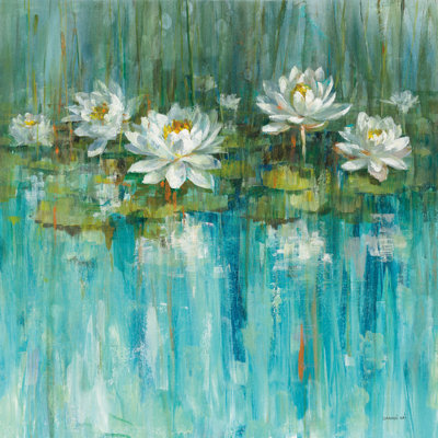 « water lily étang v2 », reproduction d’art sur toile tendue
