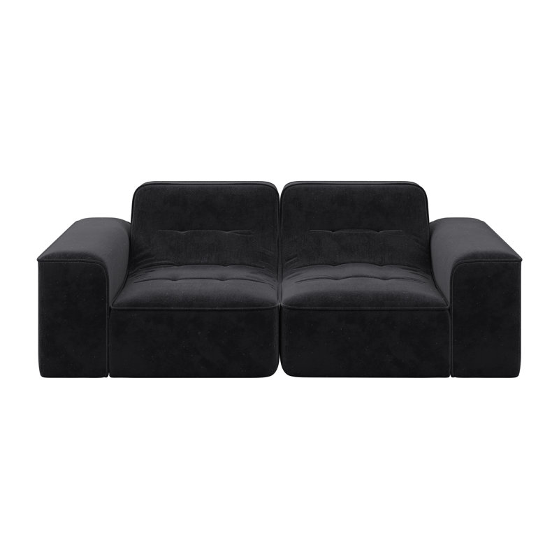 Canapé modulaire modulaire à 3 places en chenille l 83,6 po avec siège capitonné de 83 po, Noir