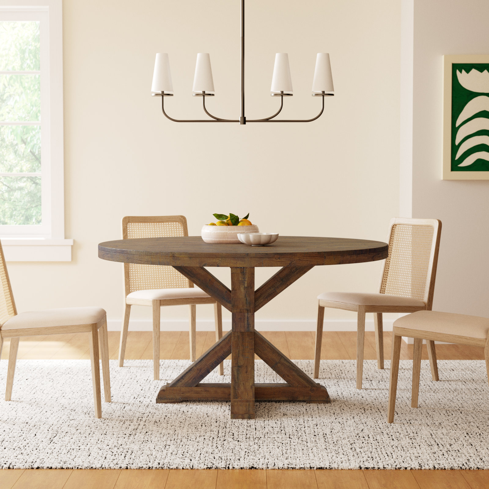 Bianca 54" Acacia Dining Table, Medium Brown